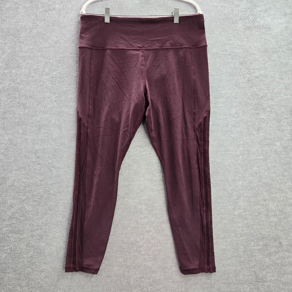 Athleta Women Activewear Pants XL Red Leggings Shakti Mesh‎ 7/8 Tight 24" Inseam